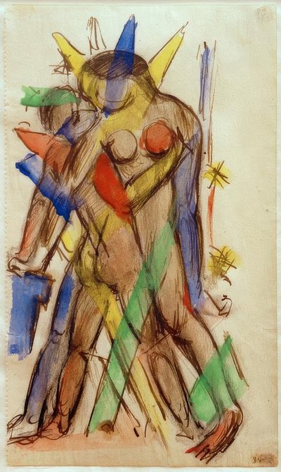 Lovers by Franz Marc